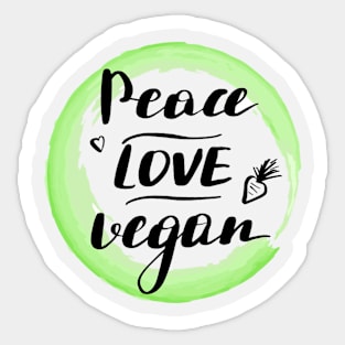 Vegan Circle,peace love vegan Sticker